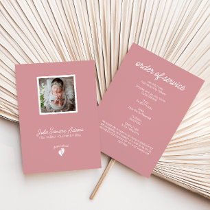 Little Feet Baby Memorial Order or Service Program Invitation