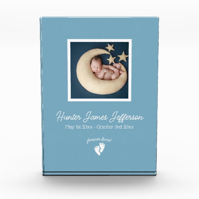 Little Feet Baby Memorial Photo Block (Front)