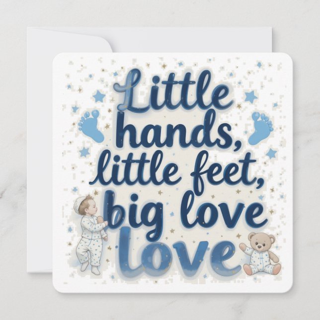 Little feet baby shower  save the date (Front)