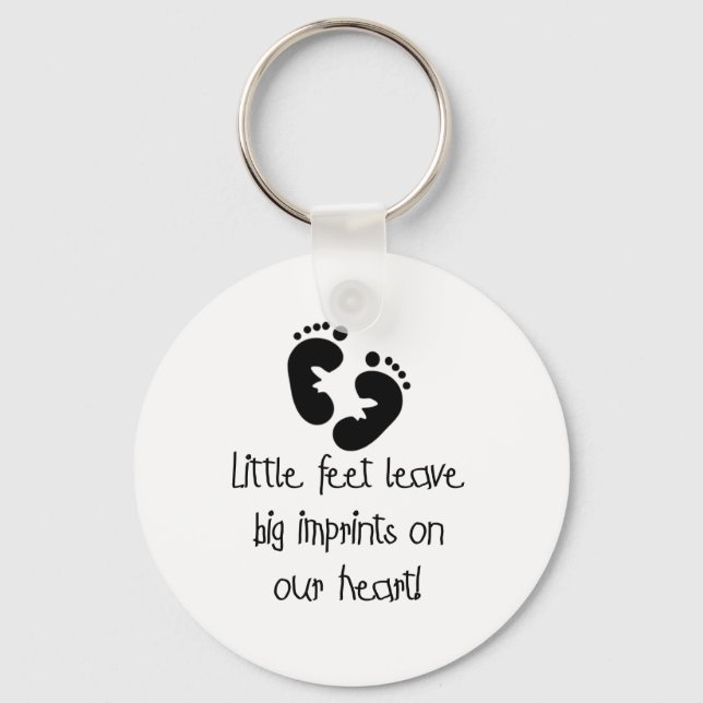 Little Feet Big Imprints Black Key Ring (Front)