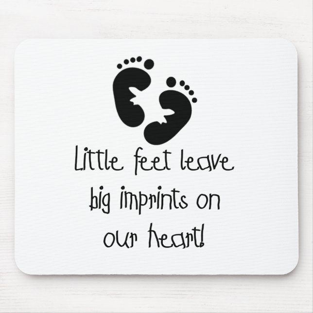 Little Feet Big Imprints Black Mouse Mat (Front)