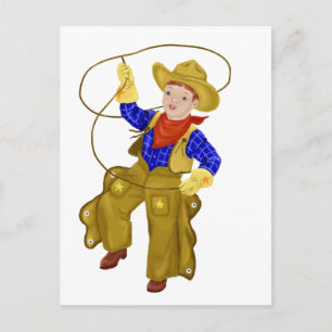 Little Fifties Style Cowboy Postcard