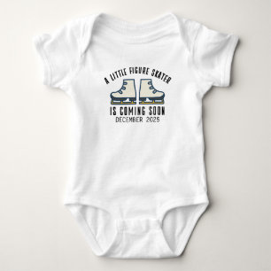 Little Figure Skater Is Coming Soon Due Date Skate Baby Bodysuit
