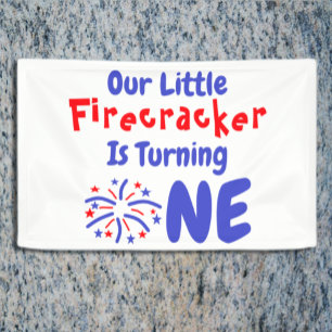 Little Firecracker 1st Birthday Banner
