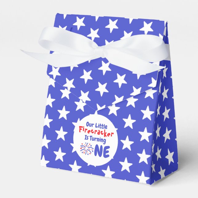 Little Firecracker 1st Birthday Favour Box (Front Side)