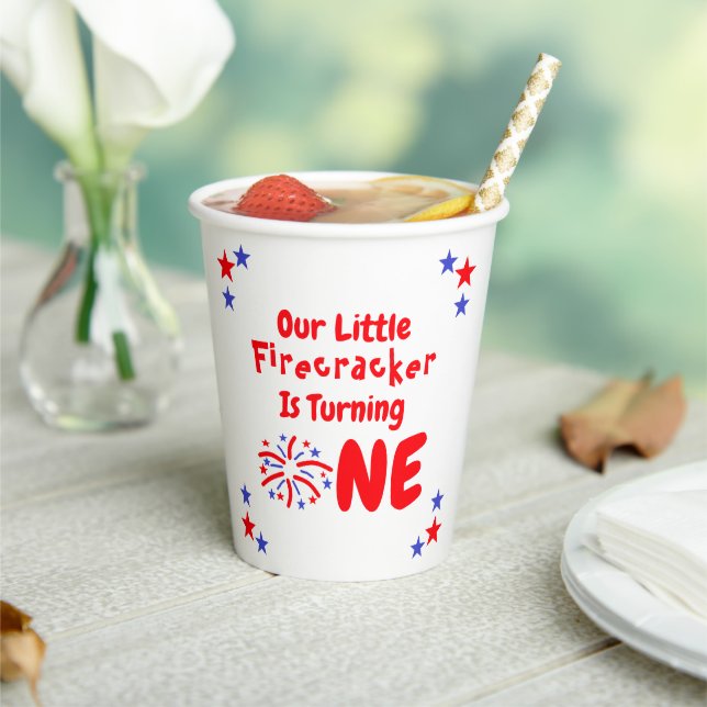 Little Firecracker 1st Birthday Paper Cups (Insitu)