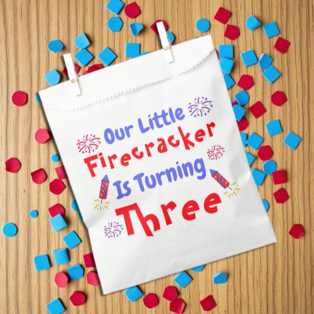 Little Firecracker 3rd Birthday Favour Bags (Creator Uploaded)