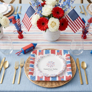 Little Firecracker 4th July Baby Shower Paper Plate