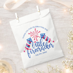 Little Firecracker 4th July First Birthday Party Favour Bags