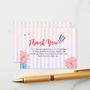  Little Firecracker 4th July Thank You Enclosure Card