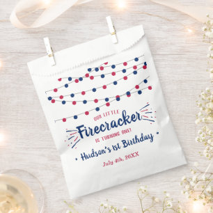 Little Firecracker 4th Of July 1st Birthday Favour Bags