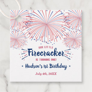 Little Firecracker 4th Of July 1st Birthday Favour Tags