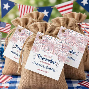 Little Firecracker 4th Of July 1st Birthday Favour Tags