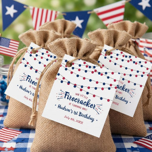 Little Firecracker 4th Of July 1st Birthday Favour Tags