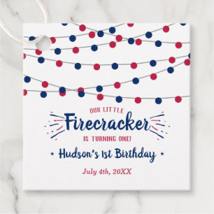 Little Firecracker 4th Of July 1st Birthday Favour Tags
