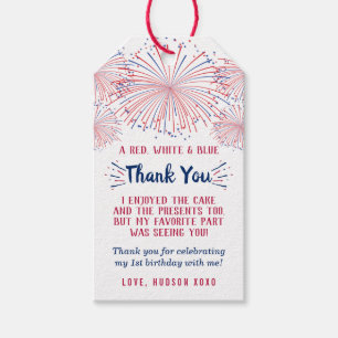 Little Firecracker 4th Of July 1st Birthday Gift Tags