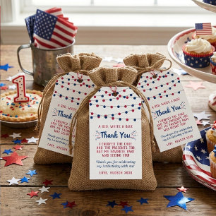 Little Firecracker 4th Of July 1st Birthday Gift Tags