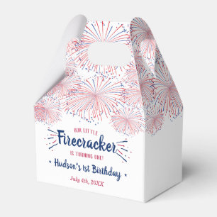 Little Firecracker 4th Of July 1st Birthday Party Favour Box