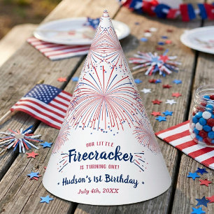 Little Firecracker 4th Of July 1st Birthday Party Hat
