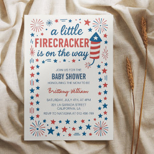 Little Firecracker 4th of July Baby Shower Invitation
