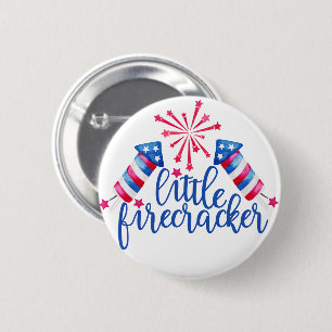 Little Firecracker 4th Of July Birthday Party 6 Cm Round Badge