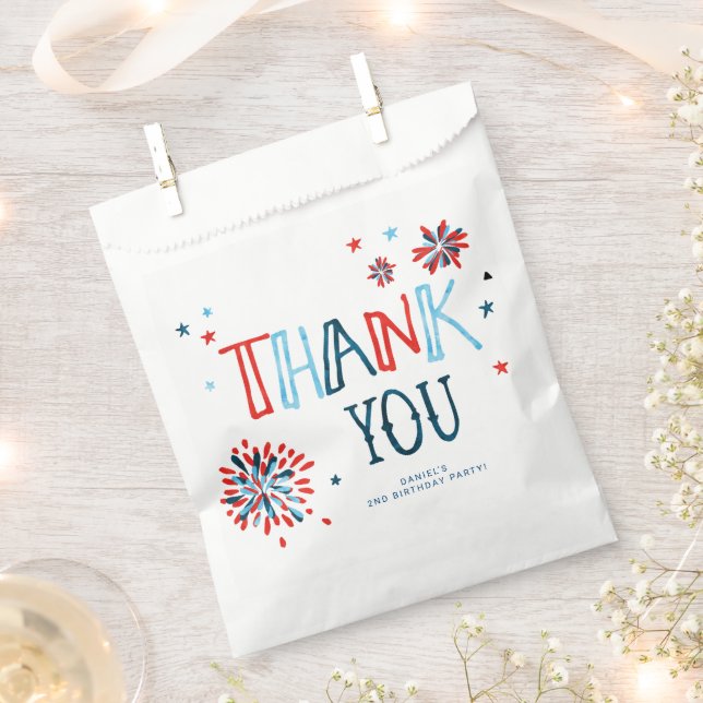 Little Firecracker 4th of July Birthday Party Favour Bags (Clipped)