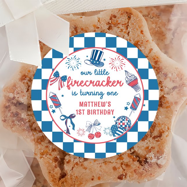 Little Firecracker 4th of July Birthday Sticker (Creator Uploaded)