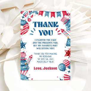 Little Firecracker 4th Of July Birthday Thank You Card
