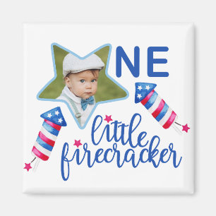 Little Firecracker 4th of July Red White and Blue Magnet
