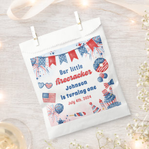 Little Firecracker 4th of July Summer Birthday Favour Bags