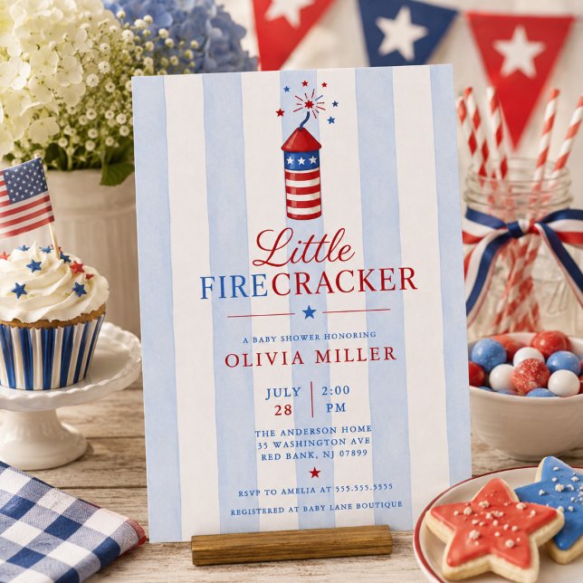Little Firecracker Baby Shower Invitation (Creator Uploaded)