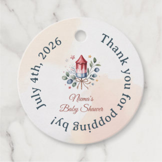 Little Firecracker Baby Shower Thank You Favour Tags