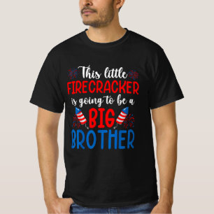 Little Firecracker Big Brother Pregnancy Reveal T-Shirt
