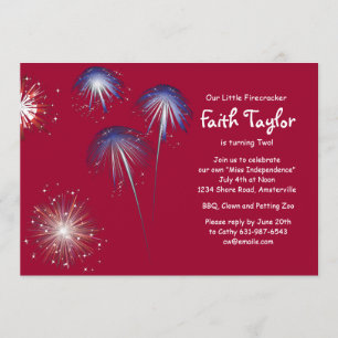 Little Firecracker Birthday Invitation