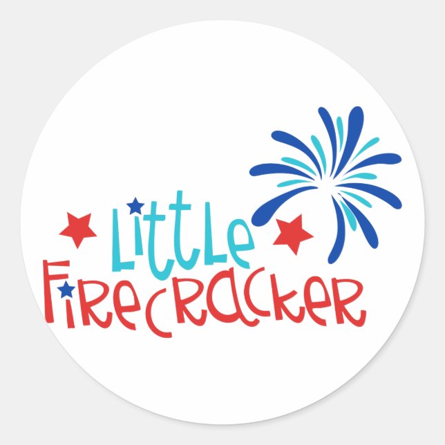 Little Firecracker Classic Round Sticker (Front)
