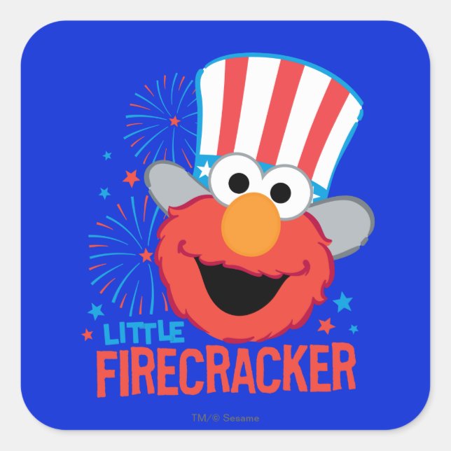 Little Firecracker Elmo Square Sticker (Front)