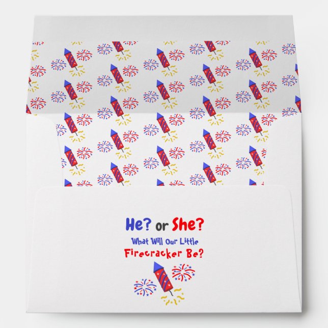 Little Firecracker Gender Reveal Envelope (Back (Bottom))