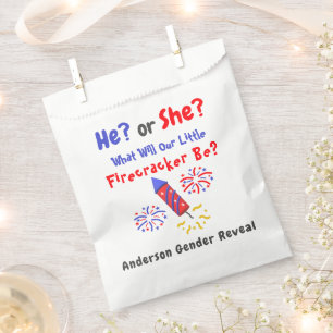 Little Firecracker Gender Reveal Favour Bags