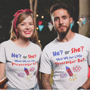 Little Firecracker Gender Reveal T-Shirt