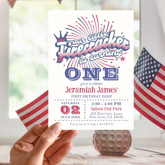 Little Firecracker is One Fourth of July Birthday Invitation (Creator Uploaded)