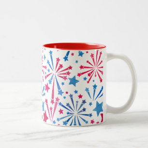 Little Firecracker Red White Blue 4th July Coffee Two-Tone Coffee Mug