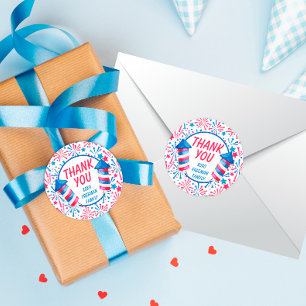 Little Firecracker Thank You Birthday  Classic Round Sticker