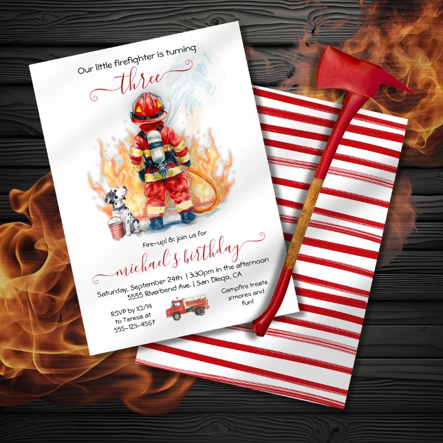 LIttle firefighter Birthday Party Invitation (Creator Uploaded)