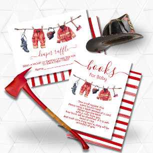 Little firefighter clothesline Books for baby Invitation