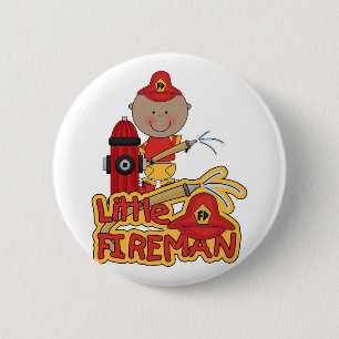 Little Fireman African American T-shirts and Gifts 6 Cm Round Badge