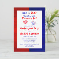Little Firework American Gender Reveal Invitation