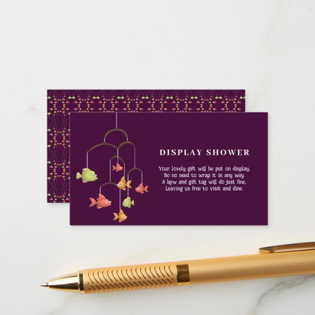 Little Fish Crimson Colour Baby Display Shower Enclosure Card (Front/Back In Situ)