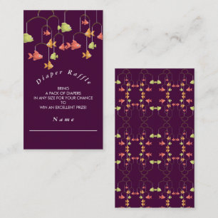 Little Fish Crimson Red Baby Shower Diaper Raffle Enclosure Card