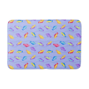 Little Fish Ocean Blue Bath Mat