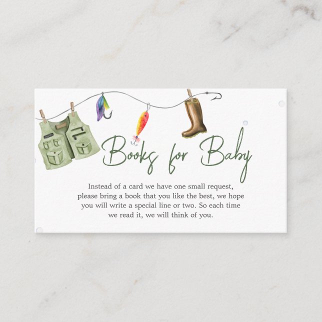 Little Fisherman Baby Shower Books for Baby Enclosure Card (Front)